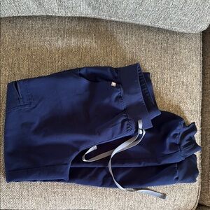 Figs Blue Joggers with Elastic Waistband and Relaxed Fit